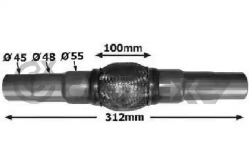 Гофра глушителя CAUTEX 900500 L= d=