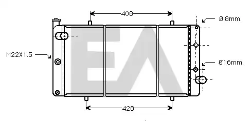 Радиатор системы охлаждения двигателя EACLIMA 31R55025