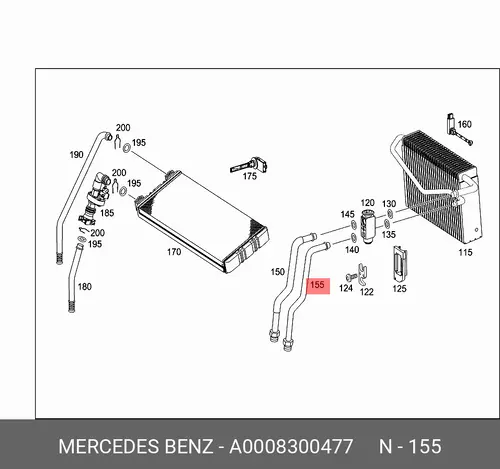 трубка кондиционера!\ MB Actros MP2 000 830 04 77