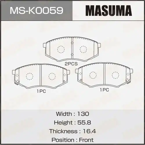 Тормозные колодки дисковые MASUMA MS-K0059