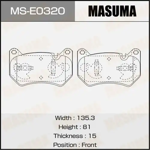 Тормозные колодки дисковые MASUMA MS-E0320