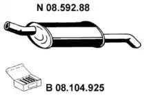 глушитель задняя часть Opel 08.592.88 EBERSPAECHER