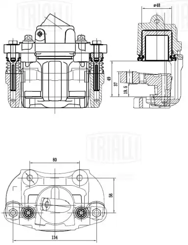 Суппорт тормозной TRIALLI CF 419 передняя ось справа