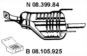 Глушитель OPEL ASTRA G 1.4-1.6 98- 08.399.84 EBERSPAECHER