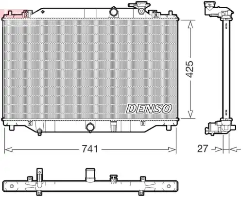 Радиатор системы охлаждения двигателя DENSO DRM44052