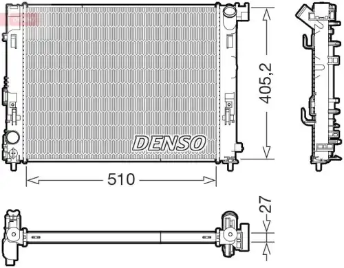 Радиатор системы охлаждения двигателя DENSO DRM46076
