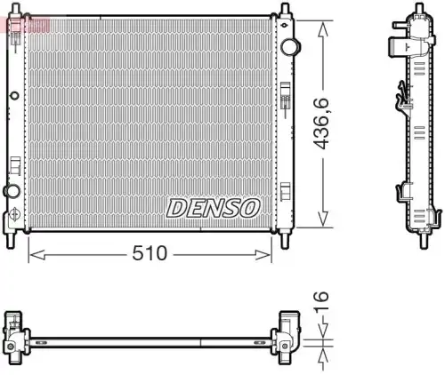 Радиатор системы охлаждения двигателя DENSO DRM46078