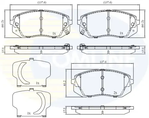 Тормозные колодки дисковые передняя ось COMLINE CBP32529
