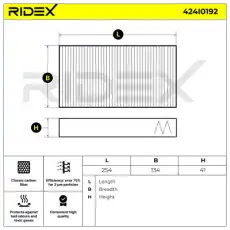 Салонный фильтр RIDEX 424I0192
