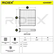 Салонный фильтр RIDEX 424I0357