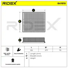 Фильтр воздушный RIDEX 8A1610