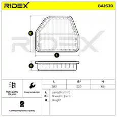 Фильтр воздушный RIDEX 8A1630