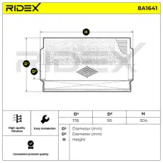 Фильтр воздушный RIDEX 8A1641