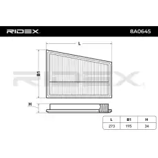 Фильтр воздушный RIDEX 8A0645