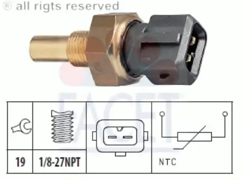 Датчик температуры автомобильный FACET 7.3165