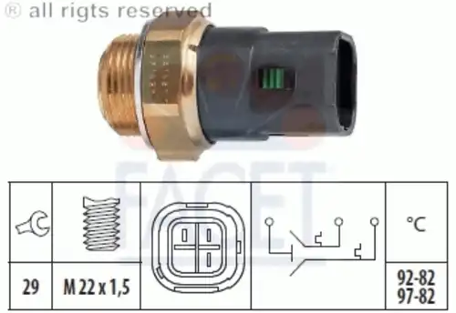 ДАТЧИК ВКЛЮЧЕНИЯ ВЕНТИЛЯТОРА 7.5628 FACET