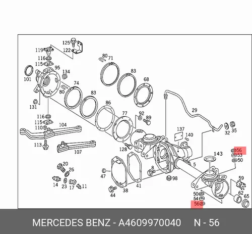 Кольцо уплотнительное автомобильное MB 460 997 00 40