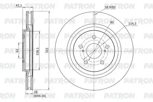 Тормозной диск PATRON PBD1327