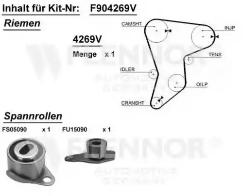 Комплект ремня ГРМ F904269V FLENNOR
