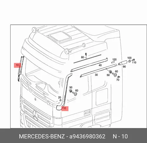 Решетка радиатора MB 943 698 03 62