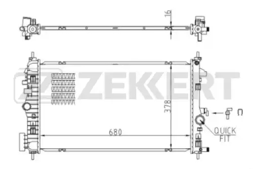 Радиатор системы охлаждения двигателя ZEKKERT MK1134