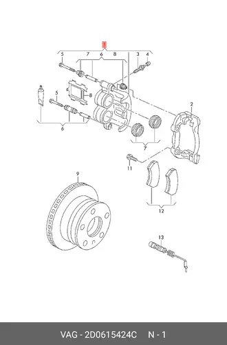Корпус суппорта 2D0615424C VAG