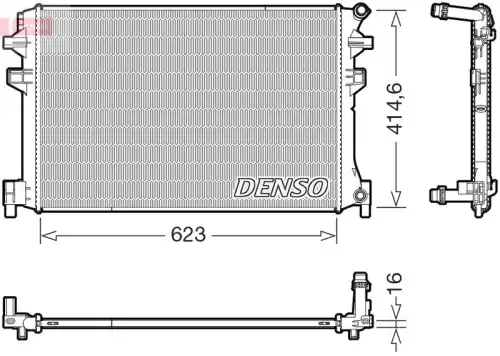 Радиатор системы охлаждения двигателя DENSO DRM02048