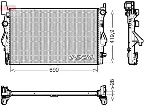 Радиатор системы охлаждения двигателя DENSO DRM17113