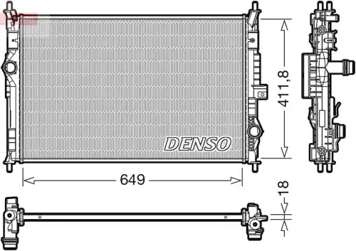 Радиатор системы охлаждения двигателя DENSO DRM21103
