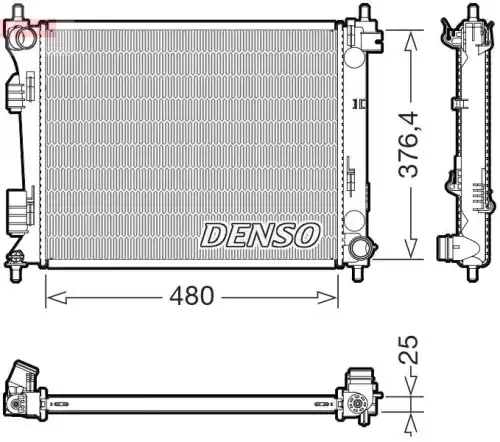 Радиатор системы охлаждения двигателя DENSO DRM41037