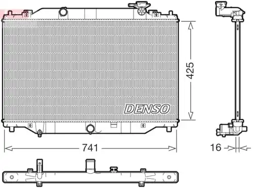 Радиатор системы охлаждения двигателя DENSO DRM44053