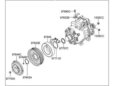 Компрессор, кондиционер 977013K520 HYUNDAI