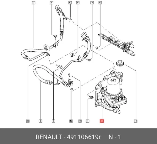 Насос гидроусилителя руля RENAULT 491106619R