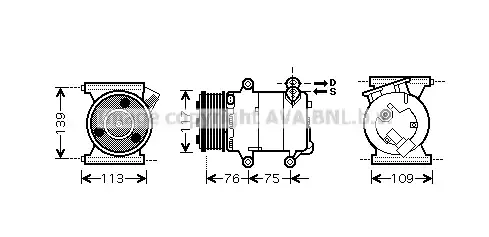 Компрессор, кондиционер AUK185 PRASCO