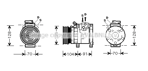 компрессор кондиционера MB AUK167 PRASCO