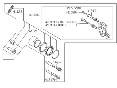 Тормозной суппорт 4101126L91 NISSAN