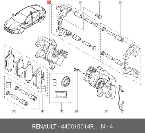 440010014R ЦИЛИНДР ТОРМ ЗАДН ПРАВ RENAULT