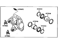Суппорт тормозной 47730-14270 TOYOTA / LEXUS