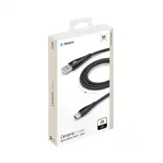 Кабель Deppa Ceramic USB - USB-C, 1м, черный 1665478