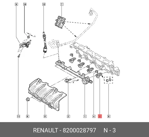 ФОРСУНКА (ИНЖЕКТОР) ДВИГАТЕЛЯ 82 00 028 797 RENAULT
