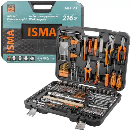 Набор инструментов 216пр. 1/4',1/2' (6гр. ISMA-38841DS ISMA