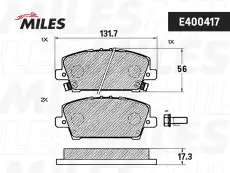 Тормозные колодки дисковые передняя ось MILES E400417
