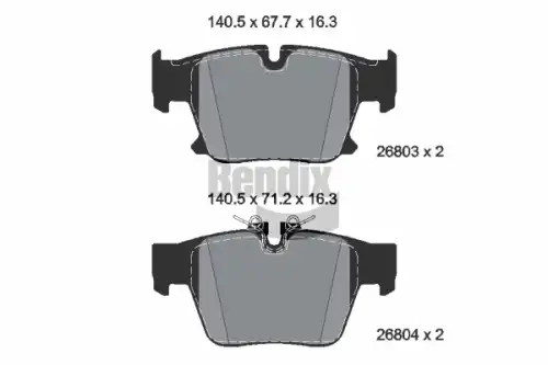 Комплект тормозных колодок, дисковый тормоз BPD2557 BENDIX