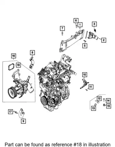 WATER PUMP 68623696AA CHRYSLER