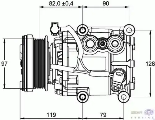 Компрессор, кондиционер 8FK 351 113-371 HELLA