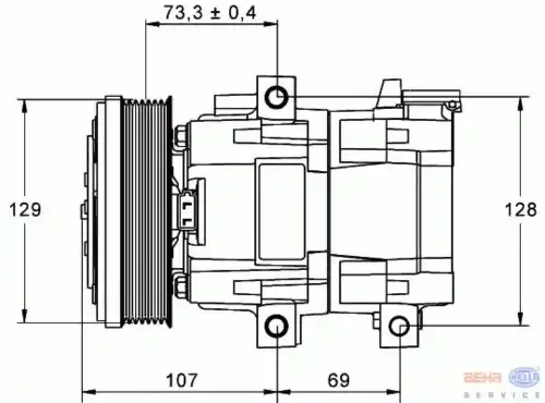 компрессор кондиционера!\ Ford Transit 2.4D <06 8FK 351 113-381 HELLA
