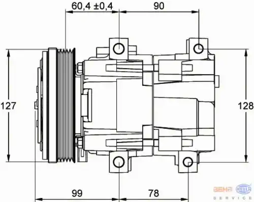Компрессор, кондиционер 8FK 351 113-081 HELLA