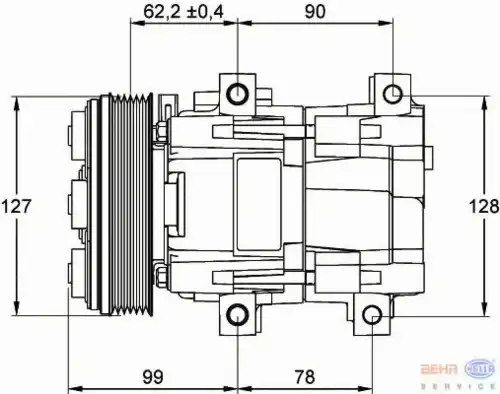 Компрессор, кондиционер 8FK 351 113-231 HELLA