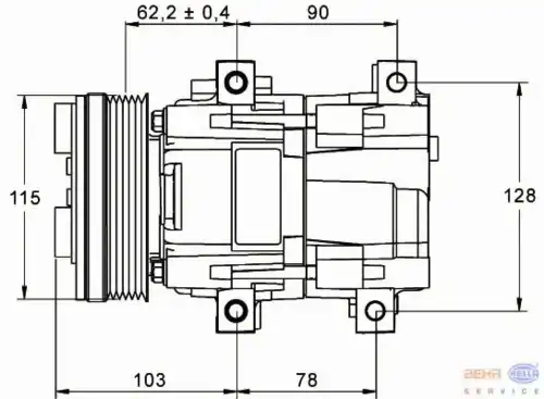 Компрессор, кондиционер 8FK 351 113-301 HELLA