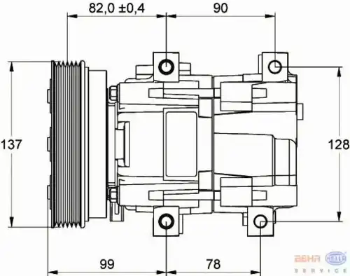 Компрессор, кондиционер 8FK 351 113-281 HELLA